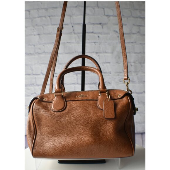 Preowned Coach Mini Bennett Satchel โ Saddle Brown Crossgrain Leather Purse - Picture 2 of 16